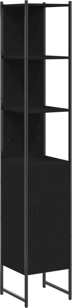 vidaXL Dulap de baie, negru, 33x33x185,5 cm, lemn prelucrat