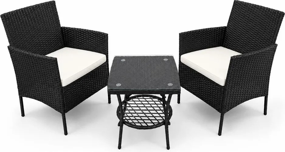 Set mobilier de grădină 3 piese Avenberg STELLA Negru