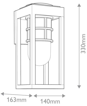 Kichler KL-HONE-S-BKT - Aplică de perete pentru exterior HONE S, 1xE27/60W/230V, IP44