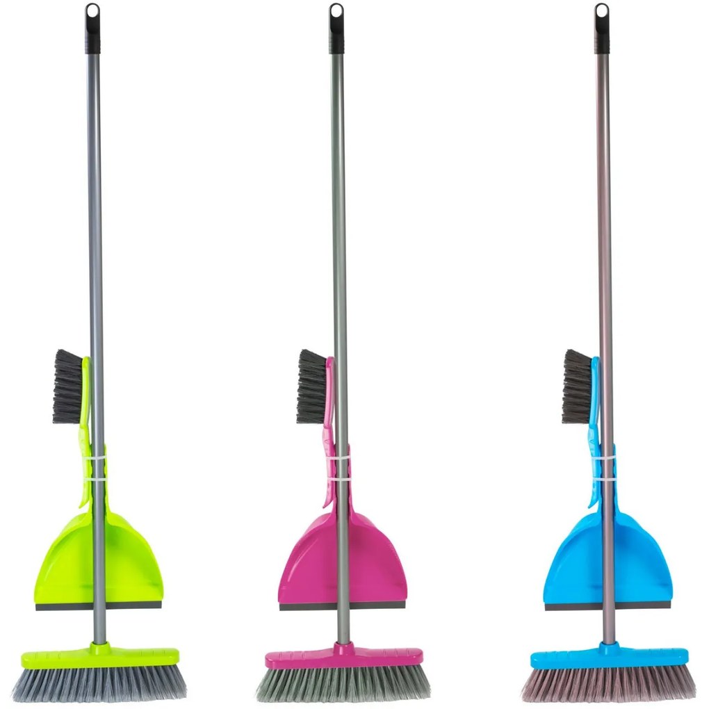 Set curatenie, matura, perie si faras, 4 piese, mix culori, Spring