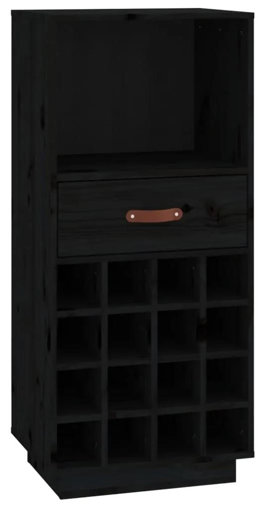 821536 vidaXL Dulap de vinuri, negru, 45x34x100 cm, lemn masiv de pin