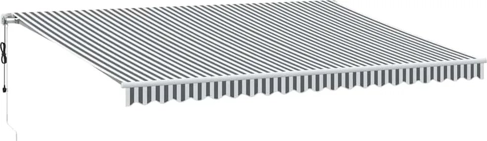 vidaXL Copertină retractabilă automat cu LED, antracit/alb, 500x300 cm