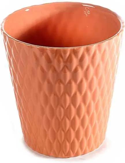 Ghiveci pentru flori ceramica portocaliu Ø 13 cm x 14 H