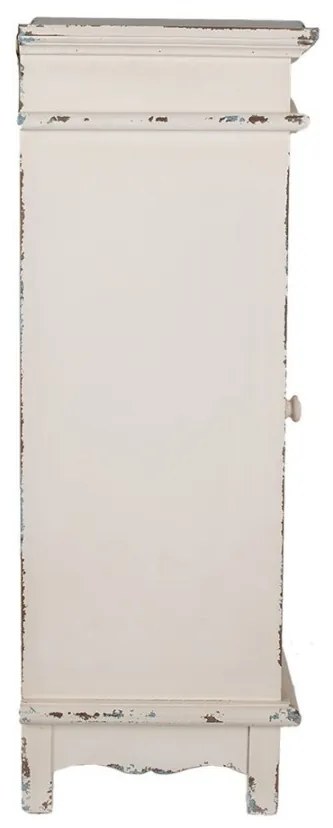 Dulap de perete, alb, din lemn, aspect vintage, Ecrin