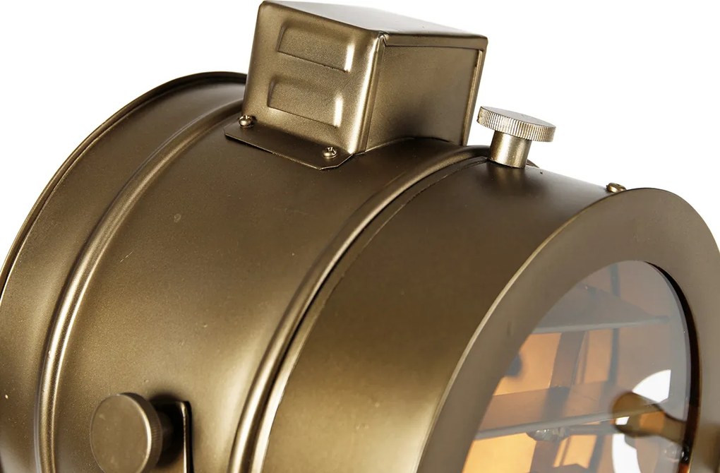 Lampă de podea inteligentă tip trepied, bronz, cu spot de studio din lemn, incl. WiFi A60 - Radient