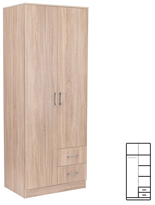 Dulap Miami 80x205 cm stejar sonoma-stejar sonoma