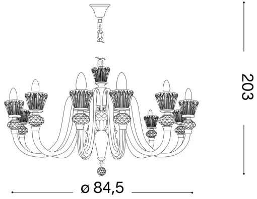 Lustră pe cablu Ideal Lux STRAUSS 12xE14/40W/230V