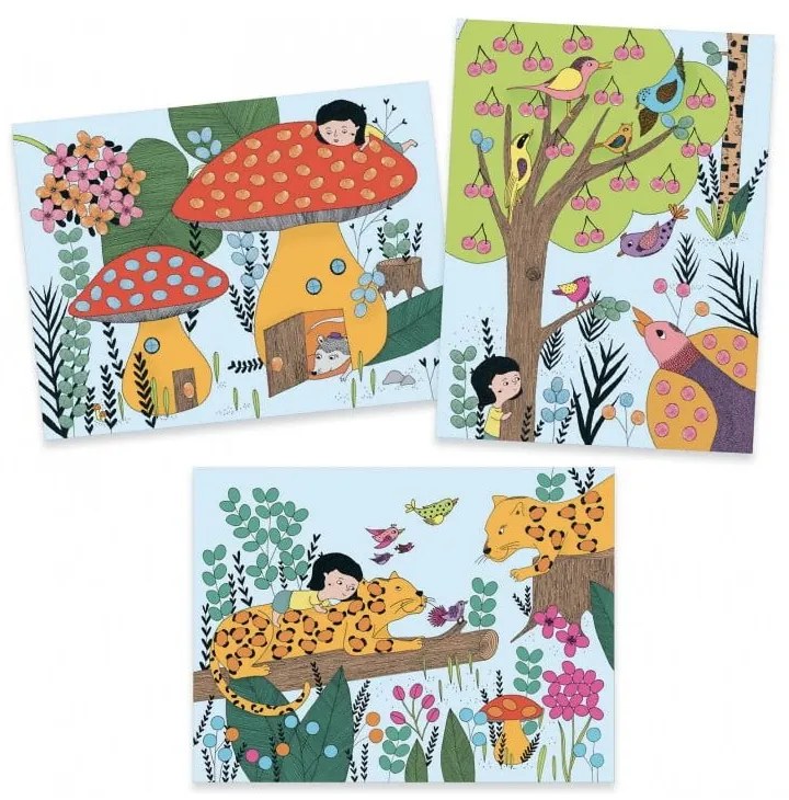 Set creativ pentru colorat cu degetele Djeco Nature