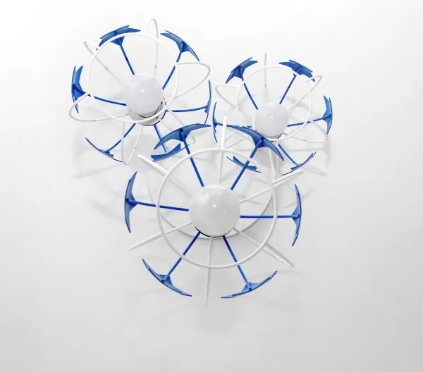 Lustră pe cablu pentru copii STARS 3xE27/15W/230V albastru/alb