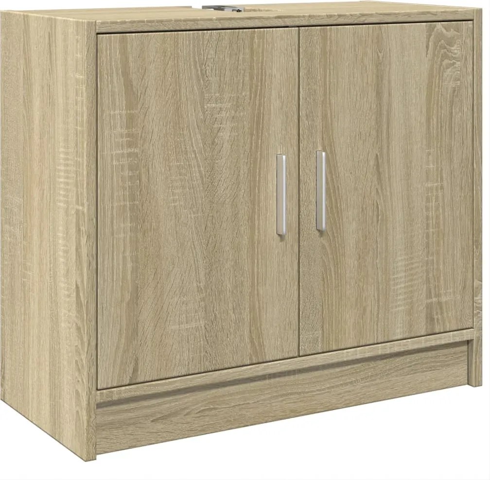 vidaXL Dulap de chiuvetă, stejar sonoma, 63x29x55cm, lemn prelucrat