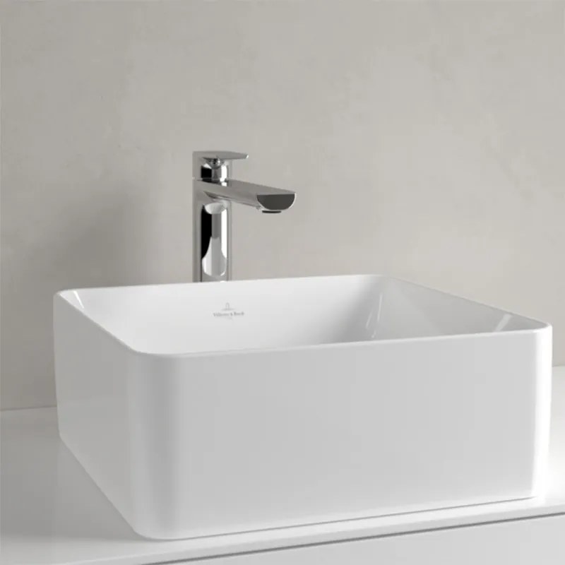 Lavoar pe blat, Villeroy & Boch, Collaro, patrat, 38 cm, alb