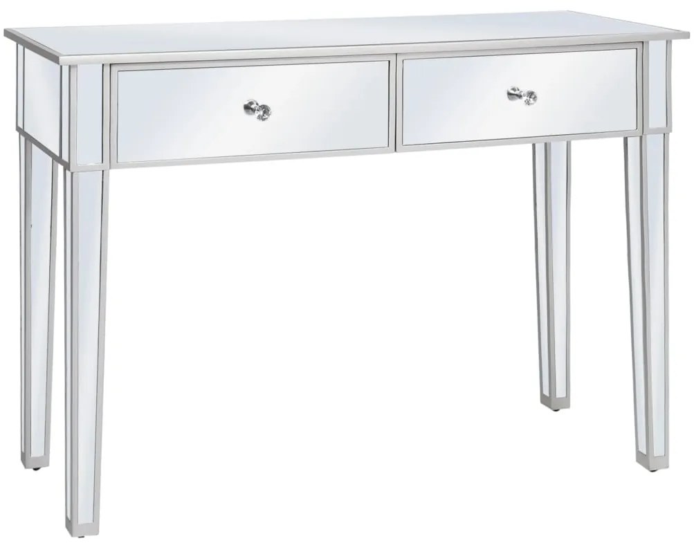 vidaXL Masă consolă tip oglindă, MDF și sticlă, 106,5 x 38 x 76,5 cm