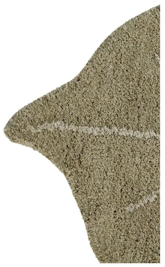 Covor pentru copii kaki lavabil/țesut manual din bumbac 75x100 cm Mini Monstera Olive – Lorena Canals