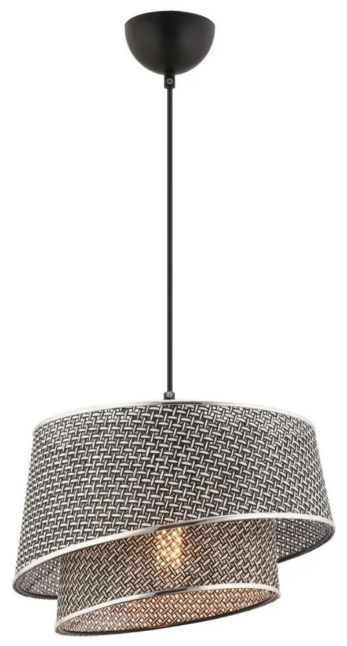 Lustră pe cablu BARETTE 1xE27/60W/230V gri/crom lucios