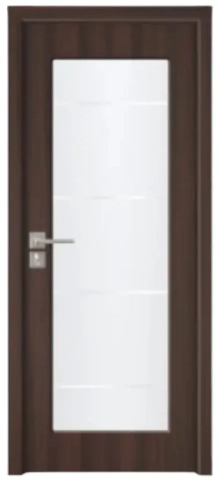 Usa Interior din MDF Novo Doors ND110-1, Cadru din Lemn Masiv, Geam Sablat, KIT COMPLET, Toc , Manere si balamale incluse (Culoare: Gri, Dimensiune: