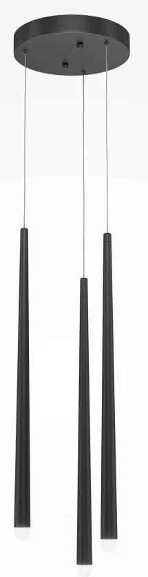 Lustra LED cu 3 pendule design modern Cascade negru