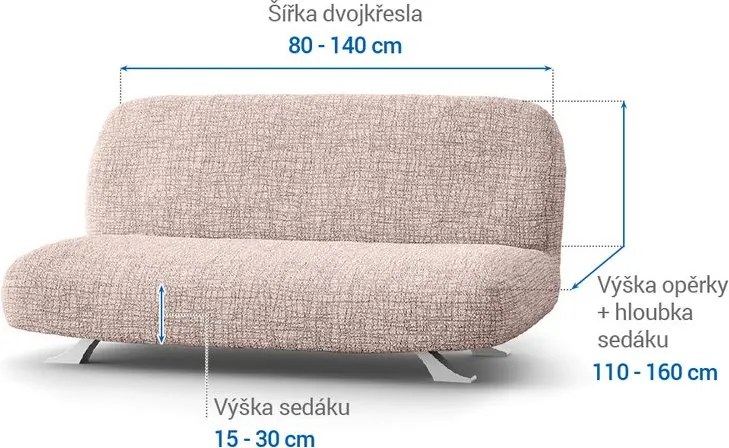 Gaico Huse cu două elastice GRAFITI NOU bej 2fotoliu cu manere de lemn (l. 80 -140 cm)