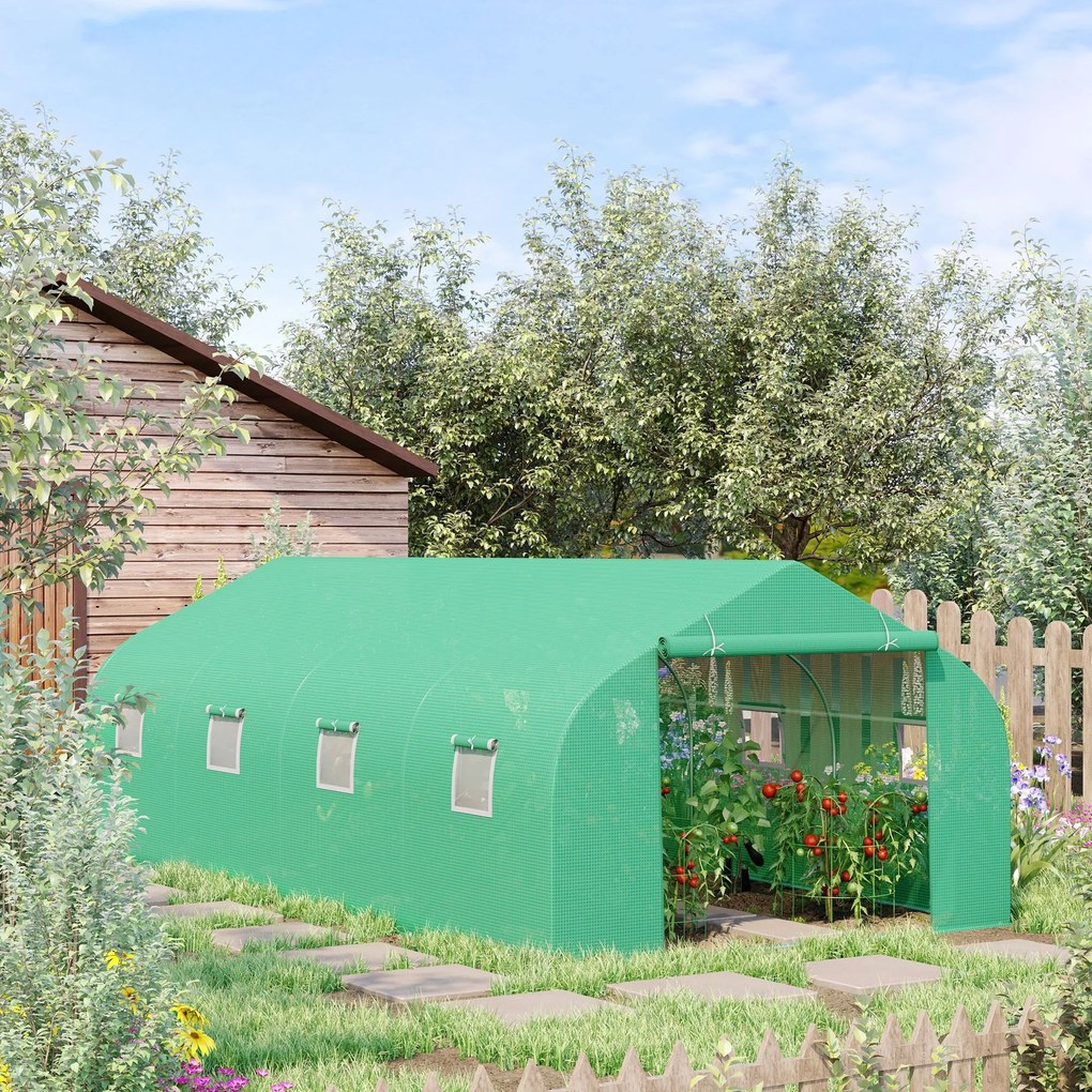 Outsunny Sera Gradina Verde Pentru Legume 6x3x2 | Aosom Romania