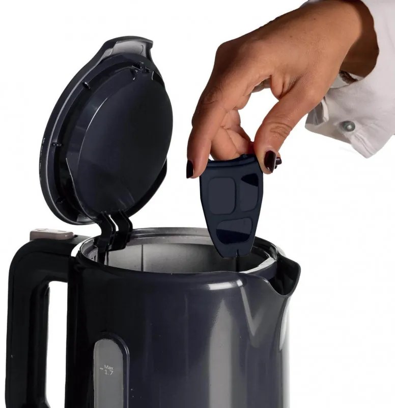 Cana electrica Ariete BREAKFAST 2846/00, 2200W, 1.7 L, Oprire automata, Filtru detasabil, Gri inchis