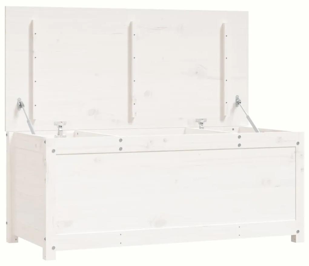 Cutie de depozitare, alb, 110x50x45,5 cm, lemn masiv de pin 1, Alb, 110 x 50 x 45.5 cm