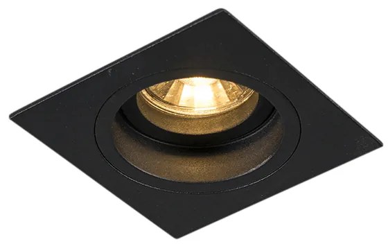 Spot încastrat inteligent negru pătrat, inclusiv Wifi GU10 - Chuck