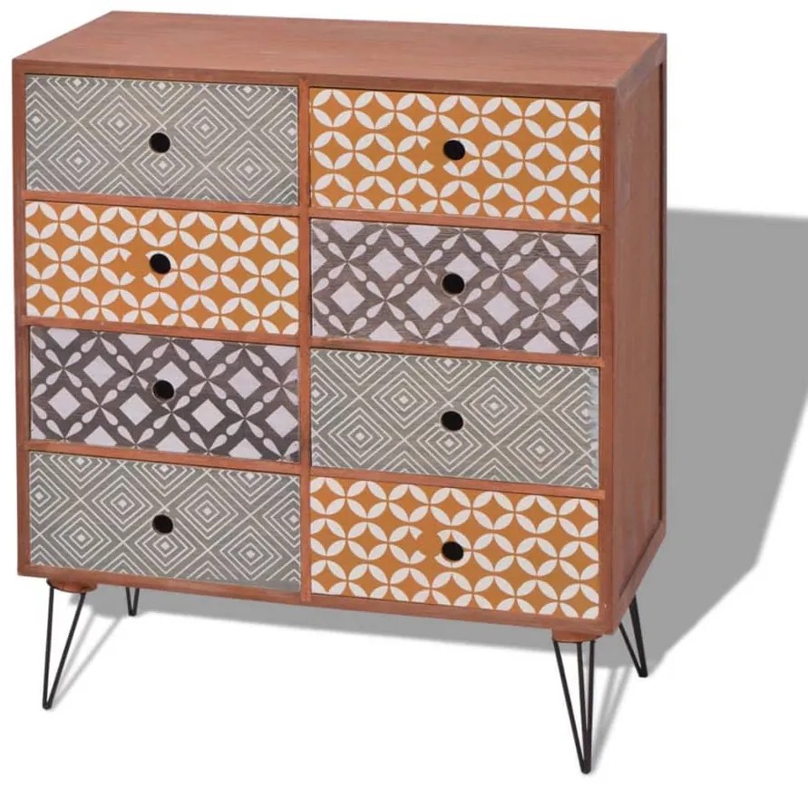 243391 vidaXL Bufet cu 8 sertare, maro