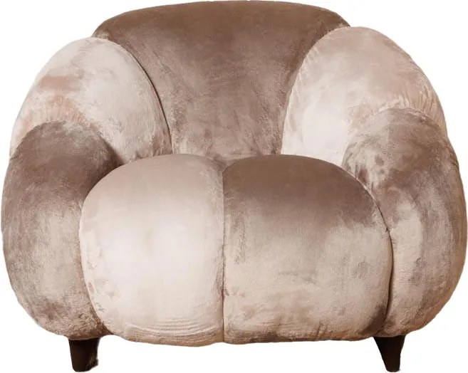 Fotoliu lounge taupe din catifea, „Mercurio”