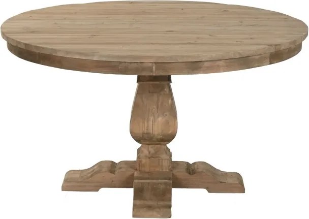 Masă dining rotundă din lemn reciclat, 140x140x76 cm, finisaj rustic natur, „Mesa"
