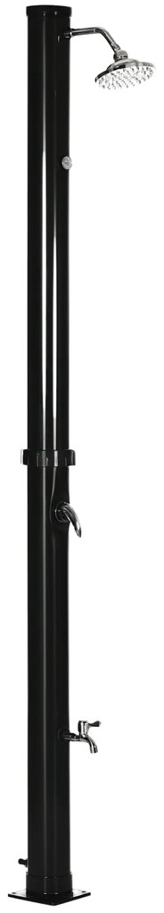 Outsunny Duș Solar de 20L cu Robinet Inferior și Temperatură Reglabilă, 15.5x15.5x222 cm, Negru | Aosom Romania