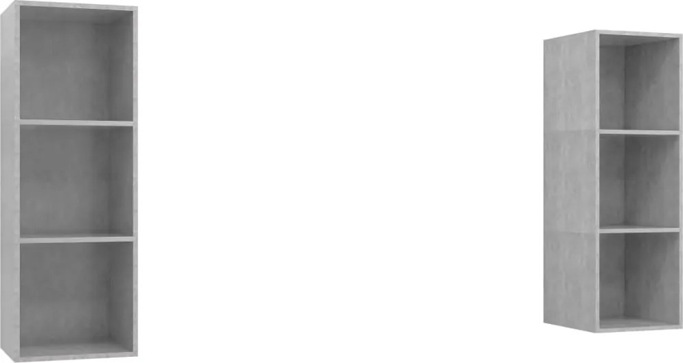 vidaXL Dulapuri TV suspendate, 2 buc, gri beton, lemn prelucrat