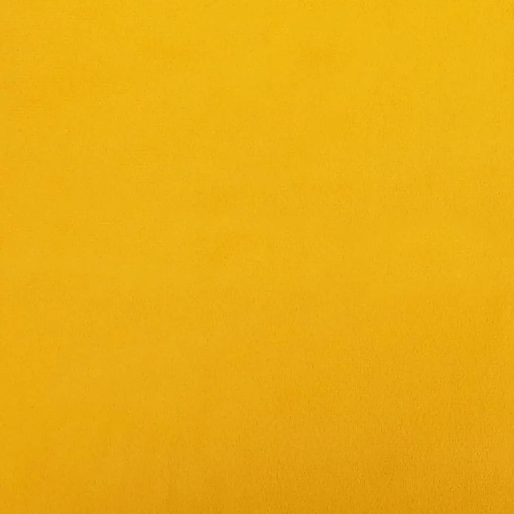Taburet, galben mustar, 45x29,5x39 cm, catifea Gor  i  no rumena in rjava