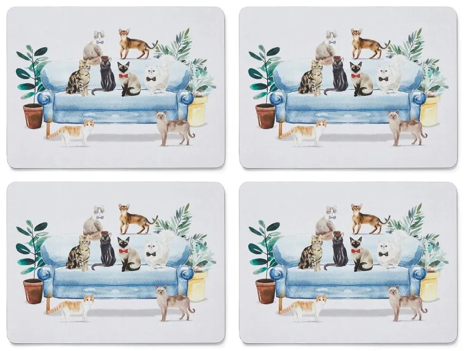 Set 4 suporturi farfurii din plută 21.5x29 cm Curious Cats - Cooksmart ®
