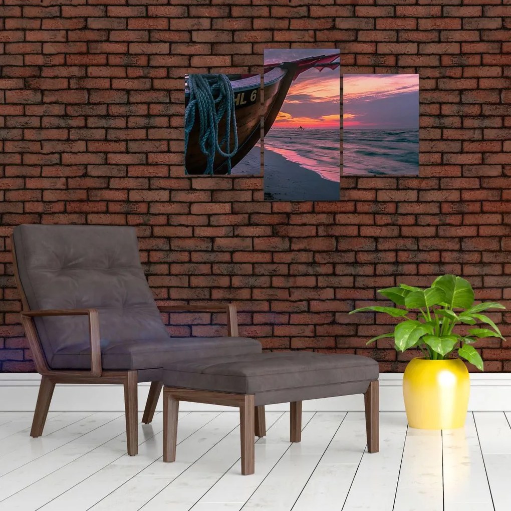 Tablou -Barcă la mal (90x60 cm)