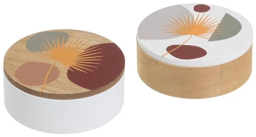 Cutii de depozitare 2 buc. cu capac, decorative ø 17x6,5 cm – Casa Selección