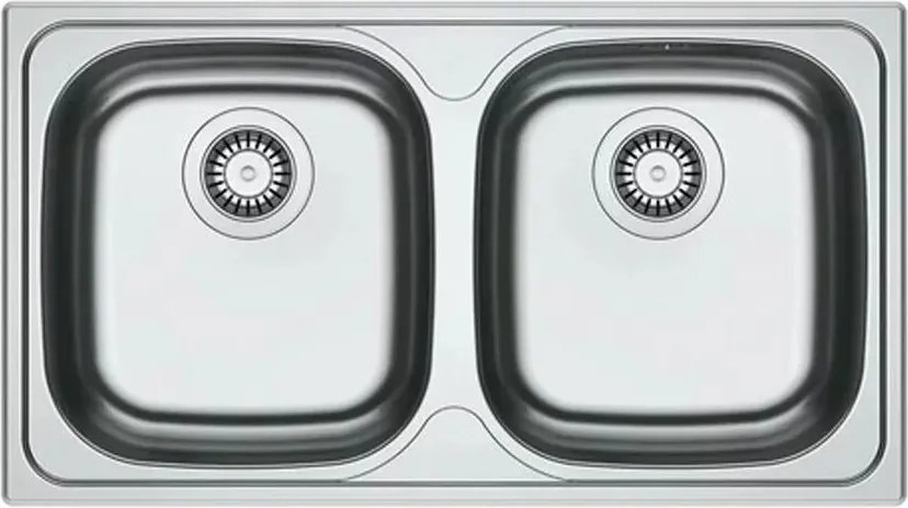Chiuveta bucatarie inox Franke Spark 80x50 cm cu 2 cuve fara picurator finisaj texturat