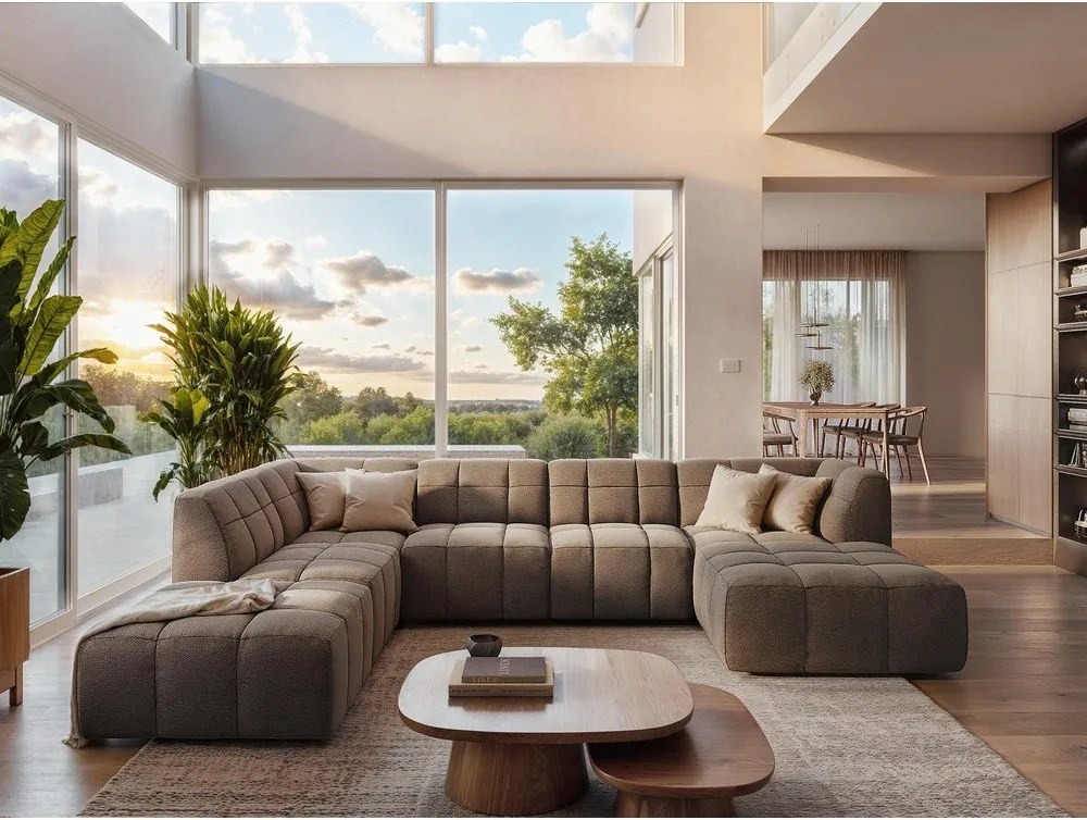 Colțar albastru cu tapițerie din catifea (cu colț pe partea stângă/cu șezlong) Aloha – Makamii