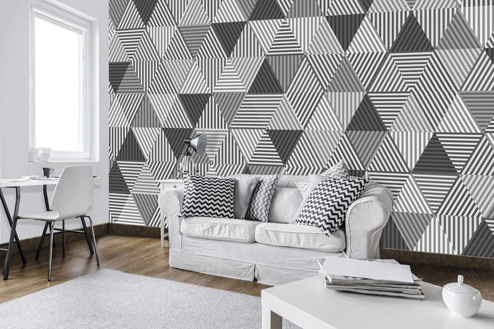 Fototapet - Triunghiuri alb-negre (152,5x104 cm)