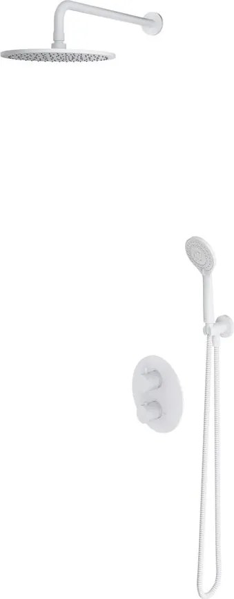 Sistem de dus incastrat Omnires Y cu baterie termostatata finisaj alb mat
