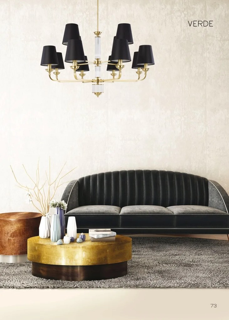 Candelabru 8 brate modern realizat manual Verde