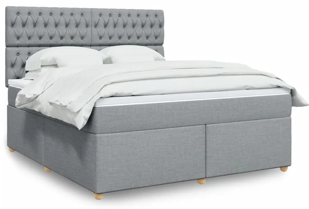 vidaXL Pat continental, gri deschis, 180x200 cm, material textil