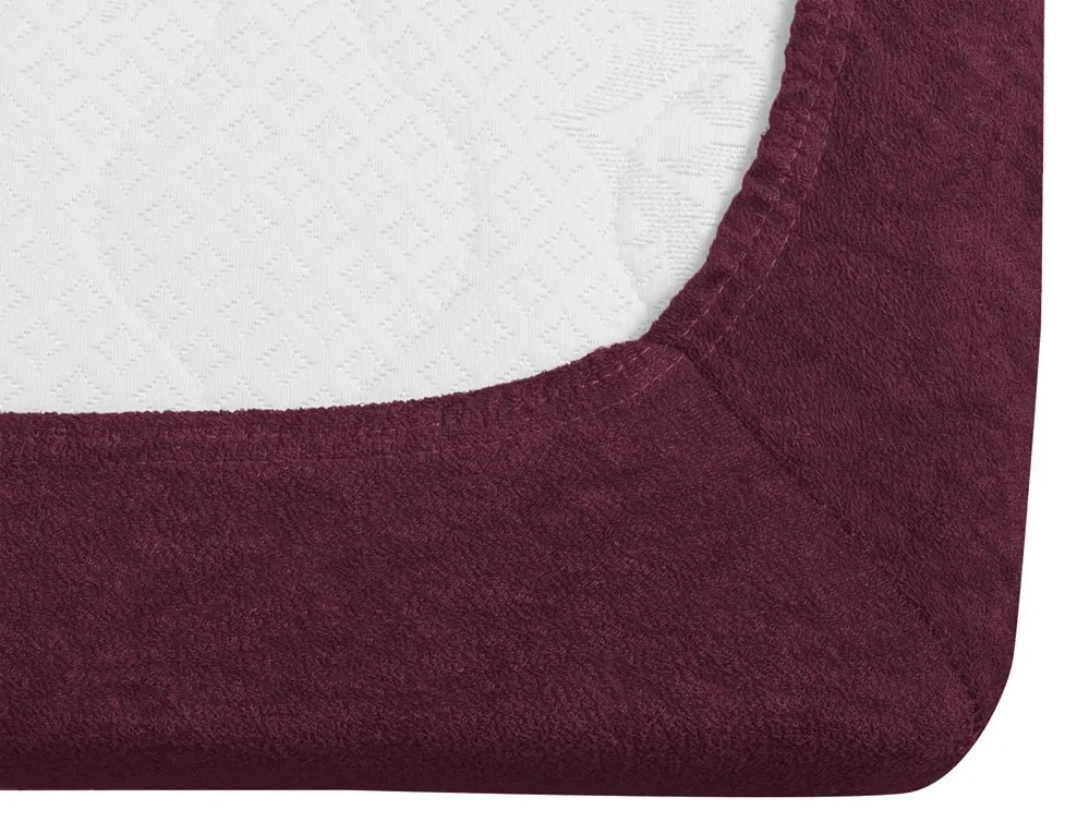 Cearsaf Frotir cu elastic EXCLUSIVE 160 x 200 cm visiniu