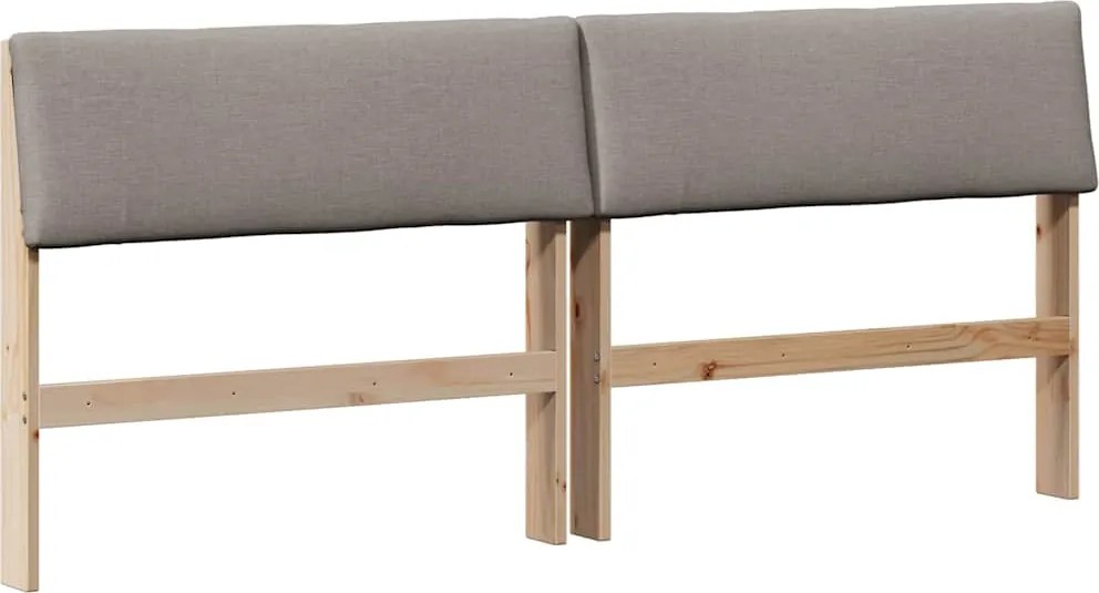 vidaXL Tăblie tapițată Gri taupe 180 cm Lemn de pin masiv