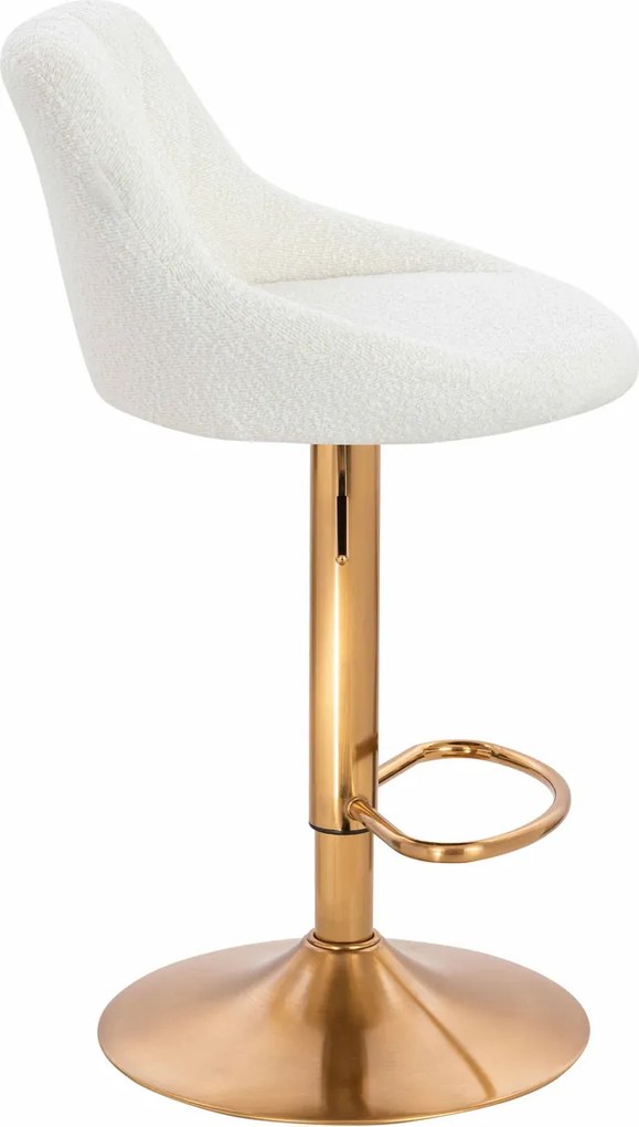 HR1054W Scaun Crem Boucle cu Bază Aurie