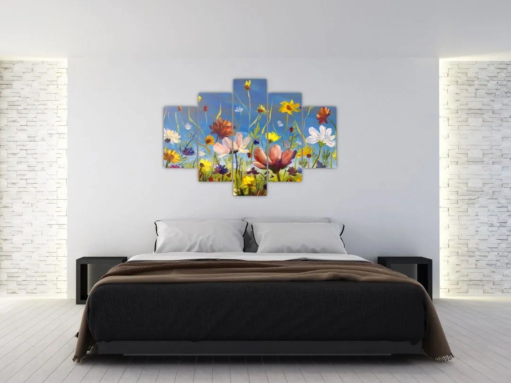 Tablou cu luncă înflorită (150x105 cm)