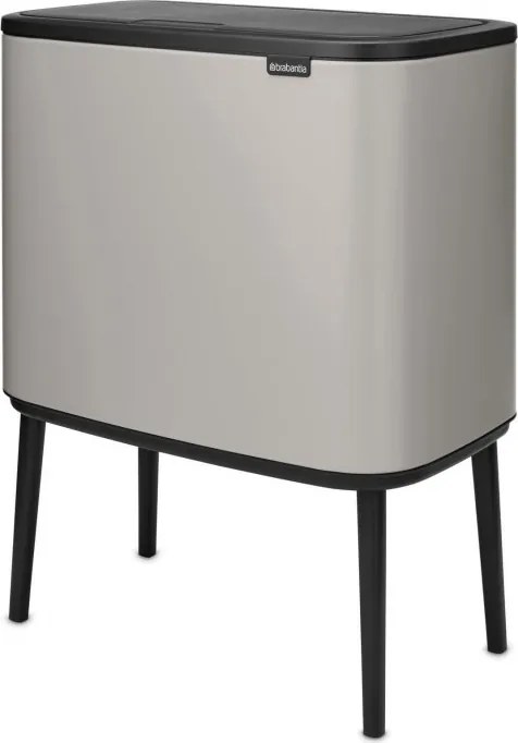 Cos de gunoi Brabantia Bo Touch 1010454, 3x11 l, Deschidere lina si silentioasa, Gri