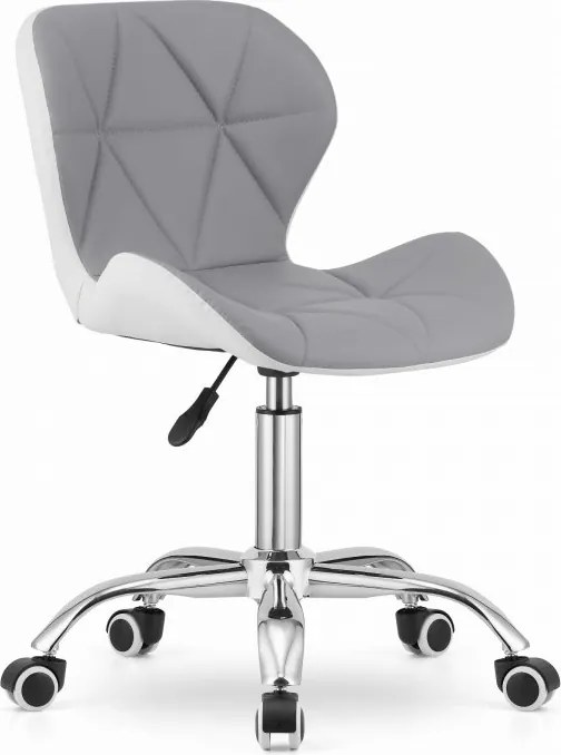 OFERTA Scaun de birou alb-gri AVOLA VELVET calitatea II.