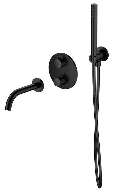 Set de cadă cu baterie termostatică ascunsă Cersanit S952-041 ZEN negru