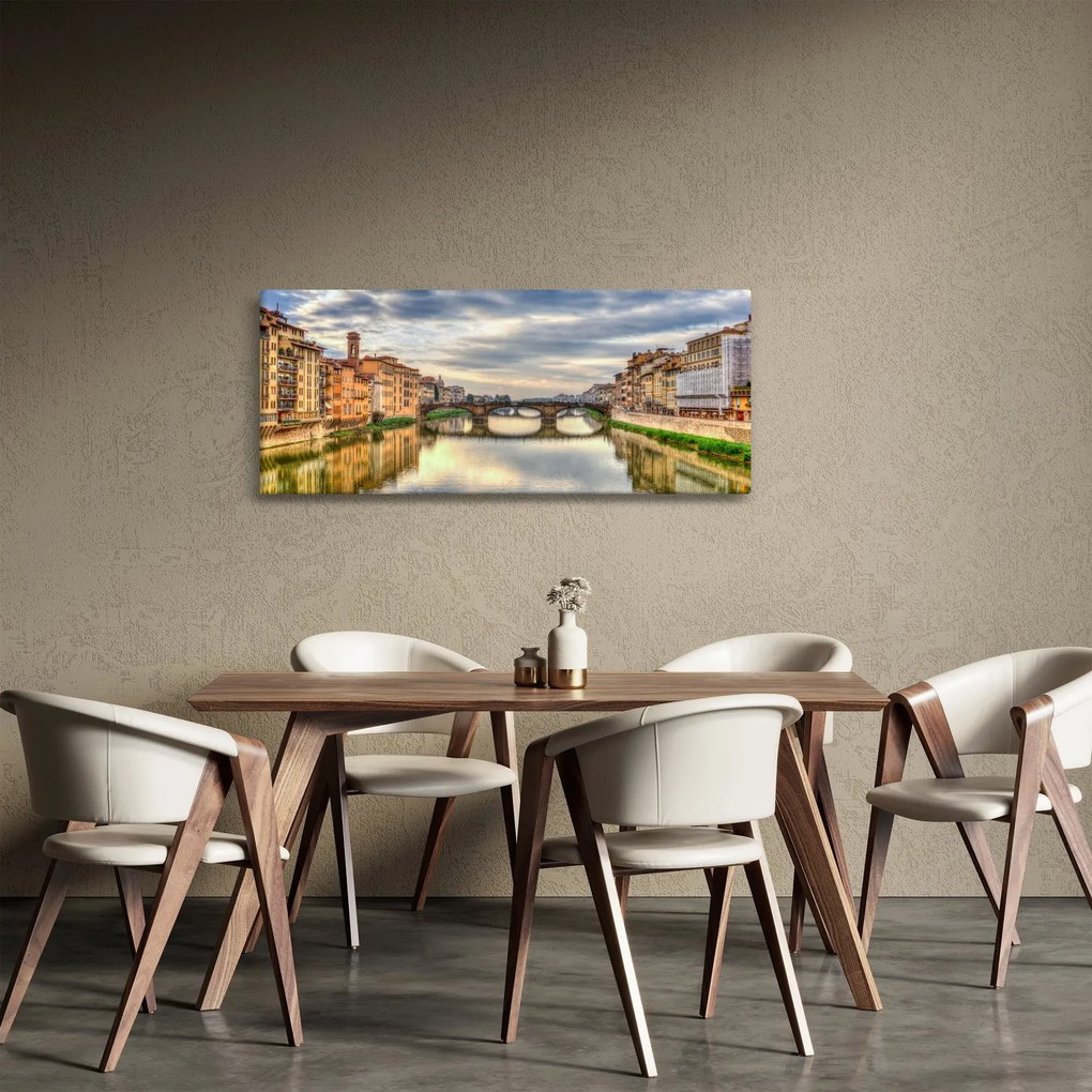 Tablou orașului cu râu (120x50 cm)