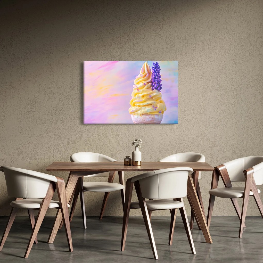 Tablou - Înghețată cu lavandă (90x60 cm)