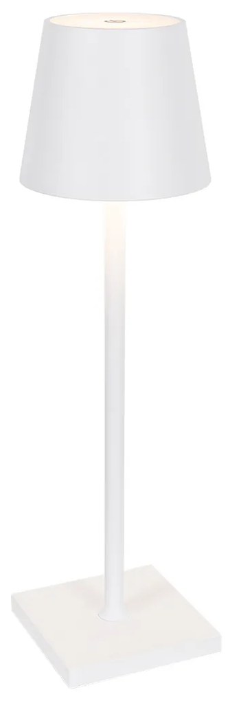 Lampă de masă de exterior albă inclusiv LED cu dimmer tactil reîncărcabilă - Jackson